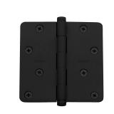 Baldwin 1140190I 0.62 in. Radius Corner Hinge, Satin Black, 4 x 4 in, 3 Pack