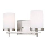Sea Gull Zire 2-Light Bathroom Vanity Light in Brushed Nickel