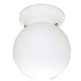 Progress Lighting White 1-Light Flush Mount with White Glass