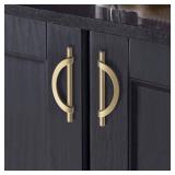 FILTA 10 Pack 3.75 Inch(96mm) Hole Centers Brushed Gold Cabinet Pulls,Stylish Kitchen Cabinet Handles Half Moon Zinc Alloy Cabinet Hardware for Cabinets Cupboard Handles Drawer Pulls - Retail: $42