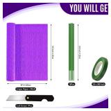 Crepe Paper Roll (9.8Inch x 8.2Ft/3Rolls),DIY Gift Crepe Paper Sheet Color Paper Flower Set for Birthday Decoration, Party Decoration and Wedding Decoration (Purple) - Retail: $10