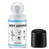 ElectricWise 1 Pcs Roll On Body Adhesive for Dancers, Sweat Resistant Water Wash Off Body Glue for Skin and Clothing, Fashion Butt Glue Applicator for Compression Stocking, Bras, Wig, Residue Free, 2o