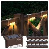 Otdair Solar Deck Lights - 16 Waterproof LED Step Lights for Deck, Stairs, Yard, Patio, and Pathway (Warm White) - Retail: $16