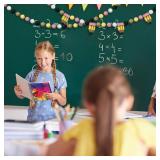 2 Pcs 13.2 ft Felt Pencil Banner for School Classroom 3D Pencil Garland Colorful Pompom Ball Hanging Banner Welcome Back Garland for Classroom First Day of School Decorations (Bobo) - Retail: $24