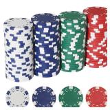 11.5 Gram Poker Chips,100pc Casino Poker Chips for Texas Hold