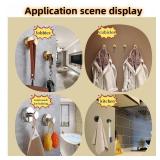 DSXHXXKG Suction Cup Hooks for Shower?2025 Upgraded Drill Free? Suction Cup Hooks?Suitable for Showers, Walls, Bathrooms, Mirrors, Glass, Hanging Towels - 2-Piece Set - Gold - Retail: $18