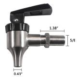 Stainless Steel Beer Beverage Dispenser Replacement Spigot Faucet Black Handle for Coffee Jar Juice Cold Hot Water Wine Beer Drink barrel Milk tea bucket by MUGLIO(16mm) - Retail: $15