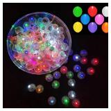 50pcs Multicolor LED Balloon Lights, Rainbow-Colored Round LED Flash Mini Ball Lights for Paper Lanterns, Balloons, Indoor/Outdoor Party, Event, Wedding, Halloween, Christmas Decorations - Retail: $10