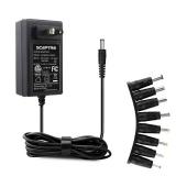 Kado Power Adapter 12V-2.5A 2A 1.5A 1.25A 1A AC/DC Power Cord 5.5x2.1mm with 8 Tips Made for Sceptre Monitor, Echo Smart Speaker and Display, Webcam, Router, Mini PC, Projector, CCTV, Bluetooth Speake