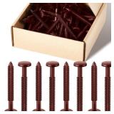 Blulu 60 Pcs 3 Inch Vinyl Shutter Fastener Window Panel Peg Lok Pin Pegs Screws Shutter Spikes Anchor (Burgundy Red) - Retail: $25