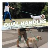 VIVAGLORY Twingrip Dog Leash, Double Handle Dog Leash for Training and Walking with Traffic Handle and 2 Loop, Traffic Control Reflective Heavy Duty for Puppy Pet, 6ft x 1in, Turquoise - Retail: $13