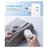 European Travel Plug Adapter, LENCENT US to Europe Type-C Foldable Power Plug with 4 Outlets 4 USB Ports (2 USB C), Power Adaptor for USA to EU Euro Iceland Spain Italy France Germany Greece Portugal 