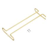 uxcell Gold Stainless Steel Under Cabinet Wine Glass Rack, 1pcs 10-Inch Stemware Hanging Rack, Dust Resistant, Adjustable, 260mm x 110mm x 30mm, Home Use - Retail: $10