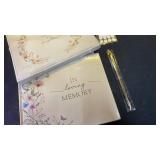 Elegant Floral Memory Book with Guest Sign-in Set - Retail: $35