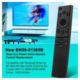 BN59-01385A Solar Voice Remote Replacement for Samsung Frame Smart TV Remote with Bluetooth Rechargeable Solar Cell, Compatible with Samsung 2021-2022 Neo LED 4K Ultra HD TV, 4 Shortcut Buttons, Black