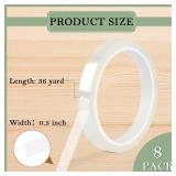 COIDEA 8 Rolls Clear Floral Tape, 1/2\ Wide Flower Tape, Clear Floral Tape for Fresh Flowers, Waterproof Florist Tape for Floral Crafts, Bouquet Floral Arranging Stem Wrapping, Wedding Bouquet, 36Yard