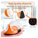 Honoson Mini Craft Iron Mini Heat Press Small Iron 3.93 x 2.36 x 2.76 in Portable Handy Tiny Flatiron with Charging Base Accessory for Fuse Bead Patch DIY Heat Transfer Vinyl(Orange) - Retail: $10