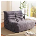 Swbvs Bean Bag Chair, Lazy Floor Sofa Couch for Adults and Kids, Fireside Chair with Ergonomic Design, Memory Foam Lounge Chair for Living Room Bedroom, Office, Grey - Retail: $129