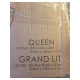 King Koil Luxury Air Mattress Queen with Built in Pump, Integrated Premium Pillow Inflatable Airbed for Guests, Camping and Home - Retail: $150