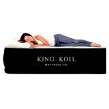 King Koil Luxury Air Mattress Queen with Built in Pump, Integrated Premium Pillow Inflatable Airbed for Guests, Camping and Home (Manufacturer Warranty) QUEEN - Retail: $150