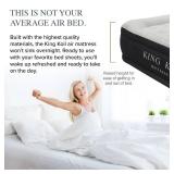 King Koil Luxury Air Mattress Queen with Built in Pump, Integrated Premium Pillow Inflatable Airbed for Guests, Camping and Home (Manufacturer Warranty) QUEEN - Retail: $150