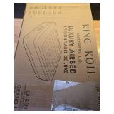 King Koil Luxury Air Mattress Queen with Built in Pump, Integrated Premium Pillow Inflatable Airbed for Guests, Camping and Home (Manufacturer Warranty) QUEEN - Retail: $150