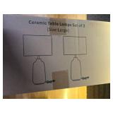 22-inch Large Ceramic Table Lamp Set - Retail: $89