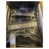 Furologee Nightstands Set 2, Night Stand with 2 Fabric Drawers, Bedside Tables with Open Shelf, Wooden Top, Hooks, Backboard Design, Metal Frame, End Tables for Bedroom/Living Room/Study/Black Oak - R