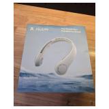 JISULIFE Portable Neck Fan, Hands-Free Bladeless, 5 Speeds, 4000 mAh Battery Operated Wearable Personal Fan, Twistable, Rechargeable, Gift for Women Men-Grey - Retail: $28