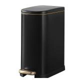 ELPHECO Bathroom Trash Can with Lid Soft Close, 3.5 Gallon / 13.5 Litre Stainless Steel Pedel Garbage Can with Removable Inner Bucket, Wastebasket for Bathroom, Office, Bedroom, Matte Black - Retail: 