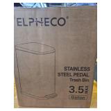 ELPHECO Bathroom Trash Can with Lid Soft Close, 3.5 Gallon / 13.5 Litre Stainless Steel Pedel Garbage Can with Removable Inner Bucket, Wastebasket for Bathroom, Office, Bedroom, Matte Black - Retail: 