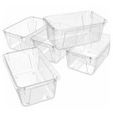 Storex Small Cubby Bin  Clear  4-Pack - Retail: $51