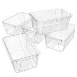 Storex Small Cubby Bin  Clear  4-Pack - Retail: $51