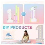 imprsv 4FT Marquee Numbers 40,DIY Light Up Numbers for 40th Birthday Decorations, Party Decorations,Anniversary Party Decor,Mosaic Number for Balloons Number 40,Pre-Cut Foam Board Kit - Retail: $60