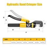 YUZES Hydraulic Crimping Tool 10 Tons, 12 AWG to 2/0 Battery Cable Crimper Tool with 9 Dies, Easy to Operate Hydraulic Wire Crimping Tool Kit for Wire Rope, Battery Cable Ends Ring Terminals - Retail: