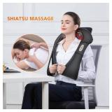 Snailax Shiatsu Neck and Shoulder Massager - Back Massager with Heat, Deep Kneading Electric Massage Pillow for Neck, Back, Shoulder,Foot,Body - Retail: $45