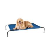 STARLATTA Elevated Dog Bed for Large Dogs,Raised Dog Cots,Indoor and Outdoor Cooling Waterproof Pet Hammock with Washable Breathable Mesh,Blue 42in - Retail: $28
