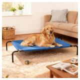 STARLATTA Elevated Dog Bed for Large Dogs,Raised Dog Cots,Indoor and Outdoor Cooling Waterproof Pet Hammock with Washable Breathable Mesh,Blue 42in - Retail: $28