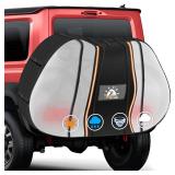 Zettum Bike Cover for Transport 2 Bike - 600D Travel Bike Covers for Bikes on Rear Bike Rack Heavy Duty and Waterproof, Outdoor Full Bicycle Rack Cover for 2 Bikes on Car Hitch Storage (Clear)