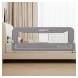 HOMEAL Bed Rail for Toddlers, 59in Swing Down Baby Bed Rail Guard, Toddler Bed Rails for King Size Beds, Twin, Full, Queen, Bed Guard Rail for Toddlers, Grey - Retail: $48