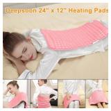 Heating Pad,Electric Heating Pads for Back,Hot Heated Pad for Abdomen,Shoulder,Knee,Multiple Temp and Auto Shut Off(Pink,12