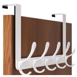 SKOLOO Over The Door Hook, Door Hanger Hooks for Hanging Clothes, Towels, Coats, Hats, Over The Door Towel Hook - White, Assembly Required - Retail: $19