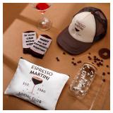 Boao 4 Pcs Espresso Martini Gift Sets with Glass Cup Socks Cosmetic Bag Hat Stuff Martini Birthday Gifts for Espresso Bachelorette Bridal Shower Party - Retail: $21