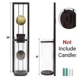 Shelving Solution Set of 2 Wall Sconce with Candle Holders, Metal Antique Bronze Style Wall Classic Home Decorations(Not Include Candle), for Living Room, Bathroom, Dining Room - Retail: $24