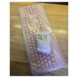 MEETION Wireless Keyboard and Mouse, Full-Sized Cordless Keyboard with Wrist Rest and 3 DPI Adjustable Mouse, Keyboard and Mouse Set with 2.4GHz USB Receiver, for PC/Computer/Laptop/Windows/Mac, Pink 