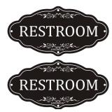 Neutral Restroom Sign - 2PCS, Self-Adhesive and Waterproof for Home and Business 7.9? x 4? Acrylic Restroom Sign with 3M Tape, Multiple Mounting Options for Offices, Stores, Doors and Wall - Retail: $