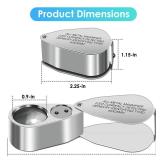 Leffis 40X Jewelers Loupe Magnifier Magnifying Glasses, LED/UV Illuminated Jewelry Loop Pocket Folding Magnifying Glass with Metal Construction for Close Work, Gardening, Kids, Stamp, Rock Collecting 