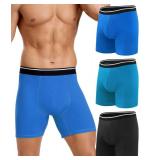 SUNCHIRI Incontinence Underwear for Men 150ML Absorbent Washable Reusable Leak Proof Cotton Protective Boxer Briefs 3 Pack (Multicolor01, Medium) - Retail: $43