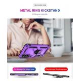 Androgate for Samsung S22 Case, Galaxy S22 Case with HD Screen Protectors, Military-Grade Metal Ring Holder Kickstand 15ft Drop Tested Shockproof Cover Case for Samsung Galaxy S22 Purple - Retail: $10