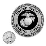 USMC Medallion  2.25 Inches  Black and Silver Marine Corps EGA Eagle Globe Anchor Emblem - Retail: $17